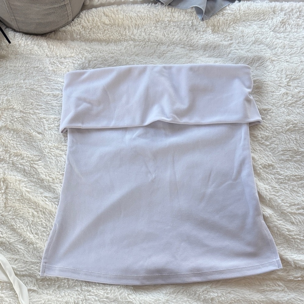 White Strapless Tube Top